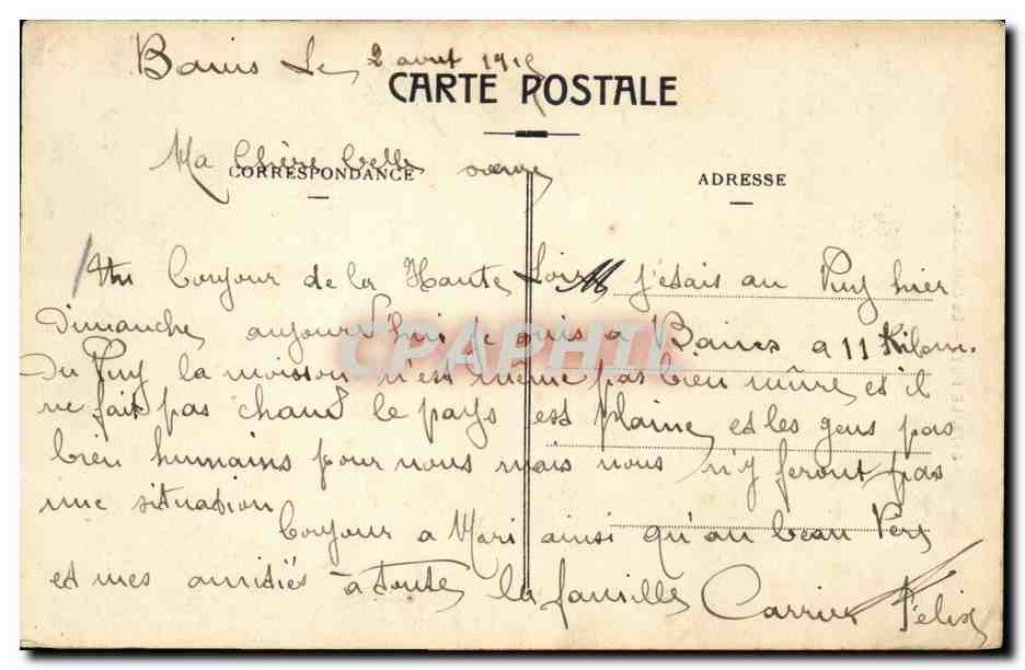 Le Puy — La Cathédrale — VD C, n° 4173 — Verso
