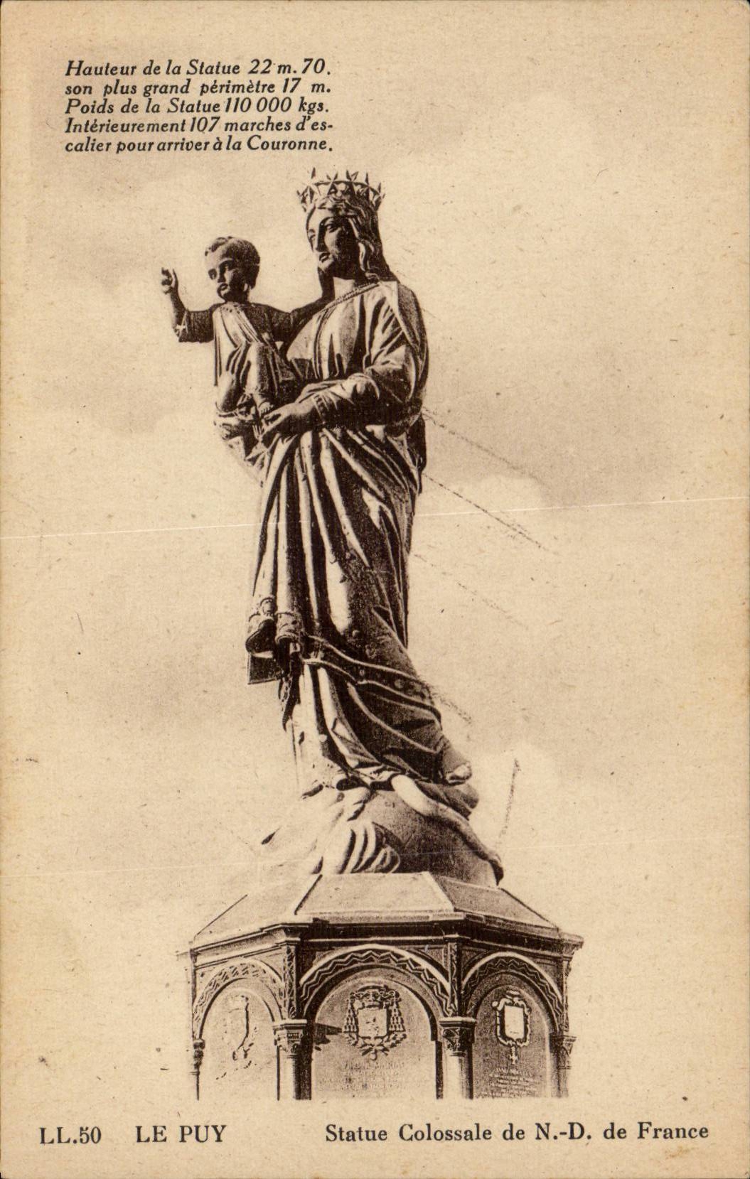 Statue Colossale de N.-D. de France — Le Puy — LL.50