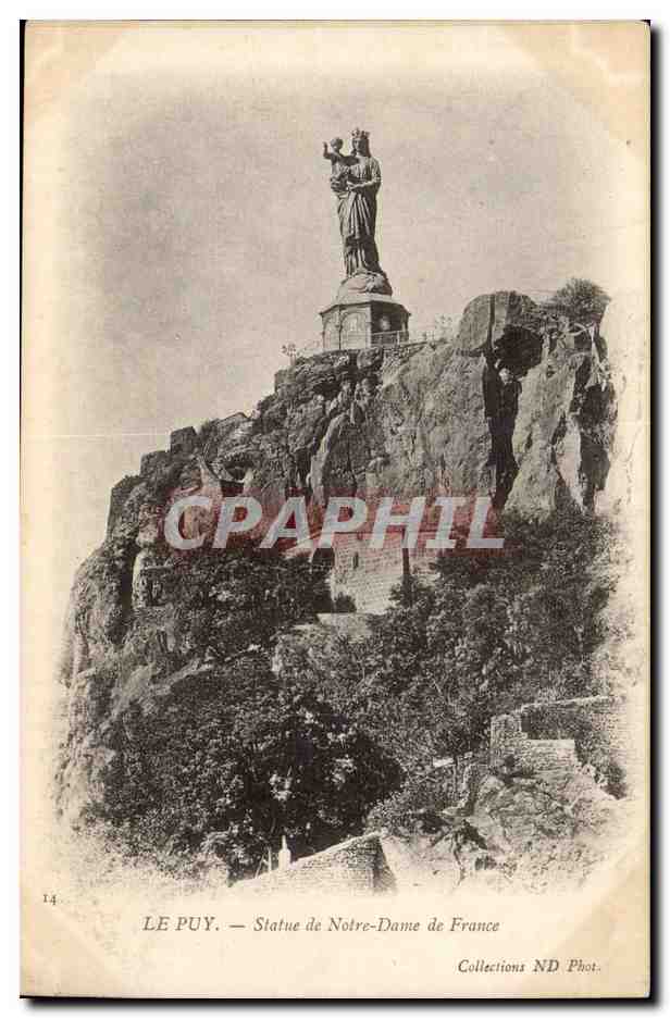 Le Puy CPA Statue de ND de France