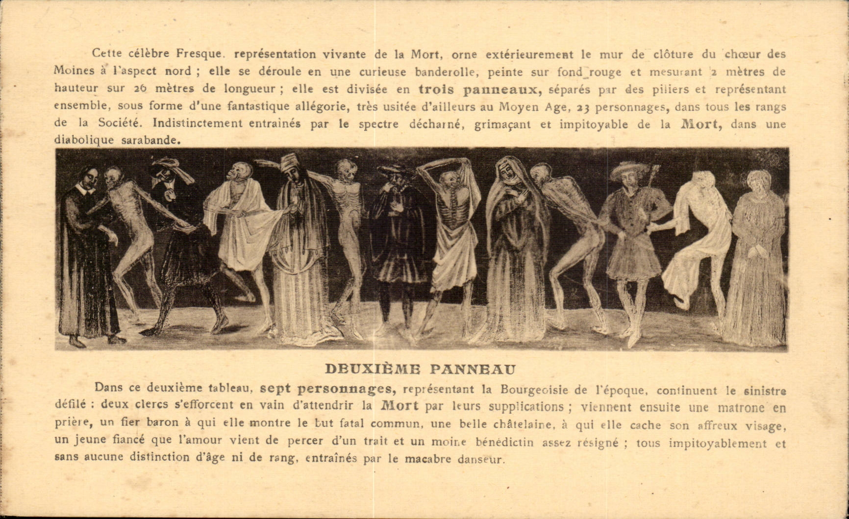 CPA Danse macabre de la chaise Dieu Deuxieme panneau