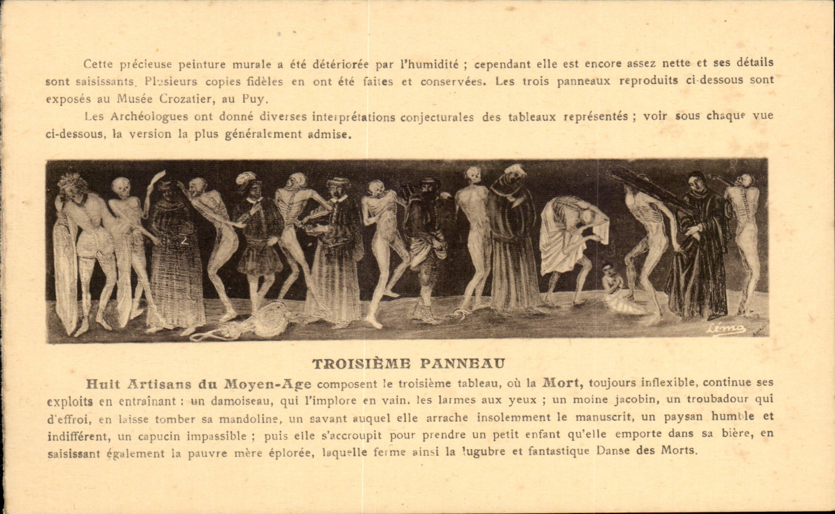 Danse des Morts — Troisième panneau — Musée Crozatier, Le Puy — Photo-Impression Léon Margerit, La Pay