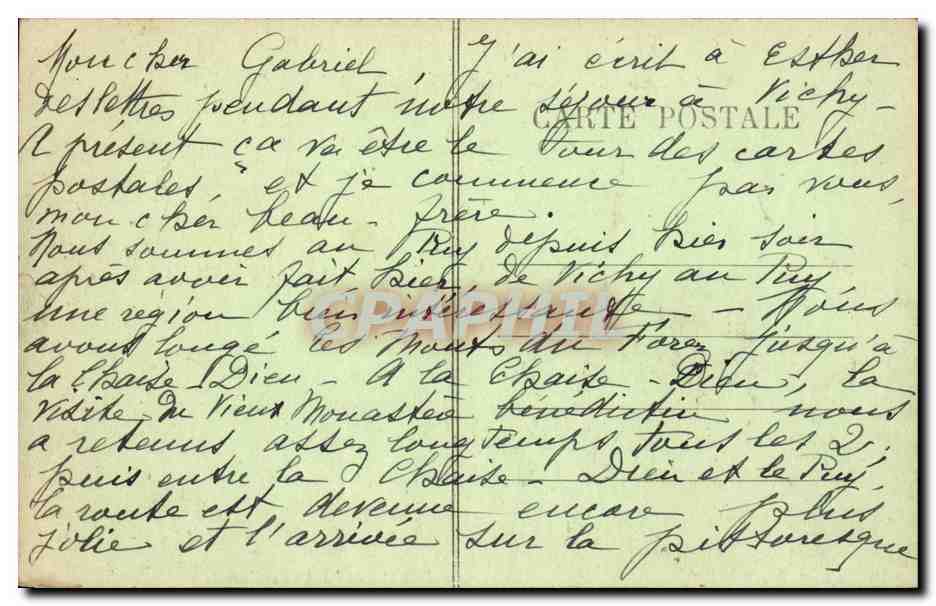 La Chaise Dieu CPA Vue generale Cur d'air — Rückseite