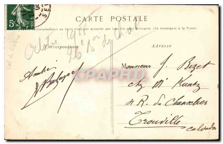 Vincennes CPA Interieur du fort et des fosses — Rückseite