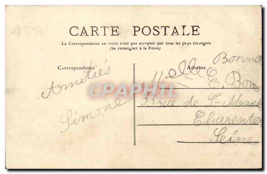 Bords de la Marne - Saint-Maur, Pointe de l'Île Machefer — vue prise de la passerelle de Créteil, n°695, éditée par la Collection P. Fleurie — Verso