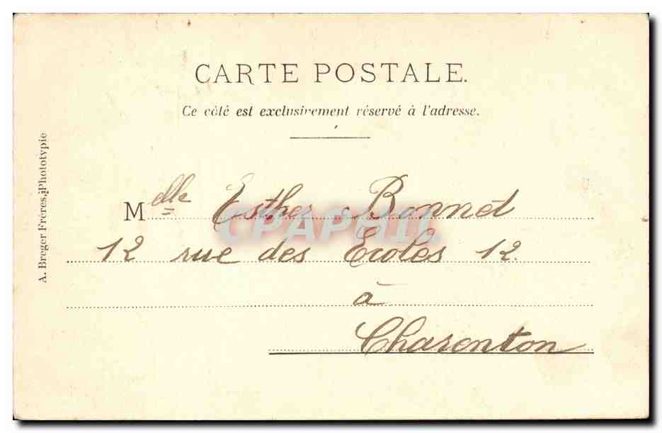 Bois de Vincennes - Le Pavillon des Forêts - Lac Daumesnil — A. Bruger Frères, Phototypie — Verso