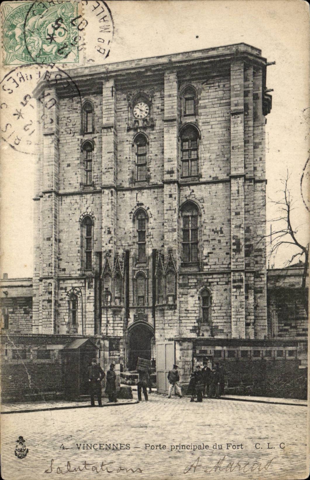 Vincennes CPA Porte principale du fort