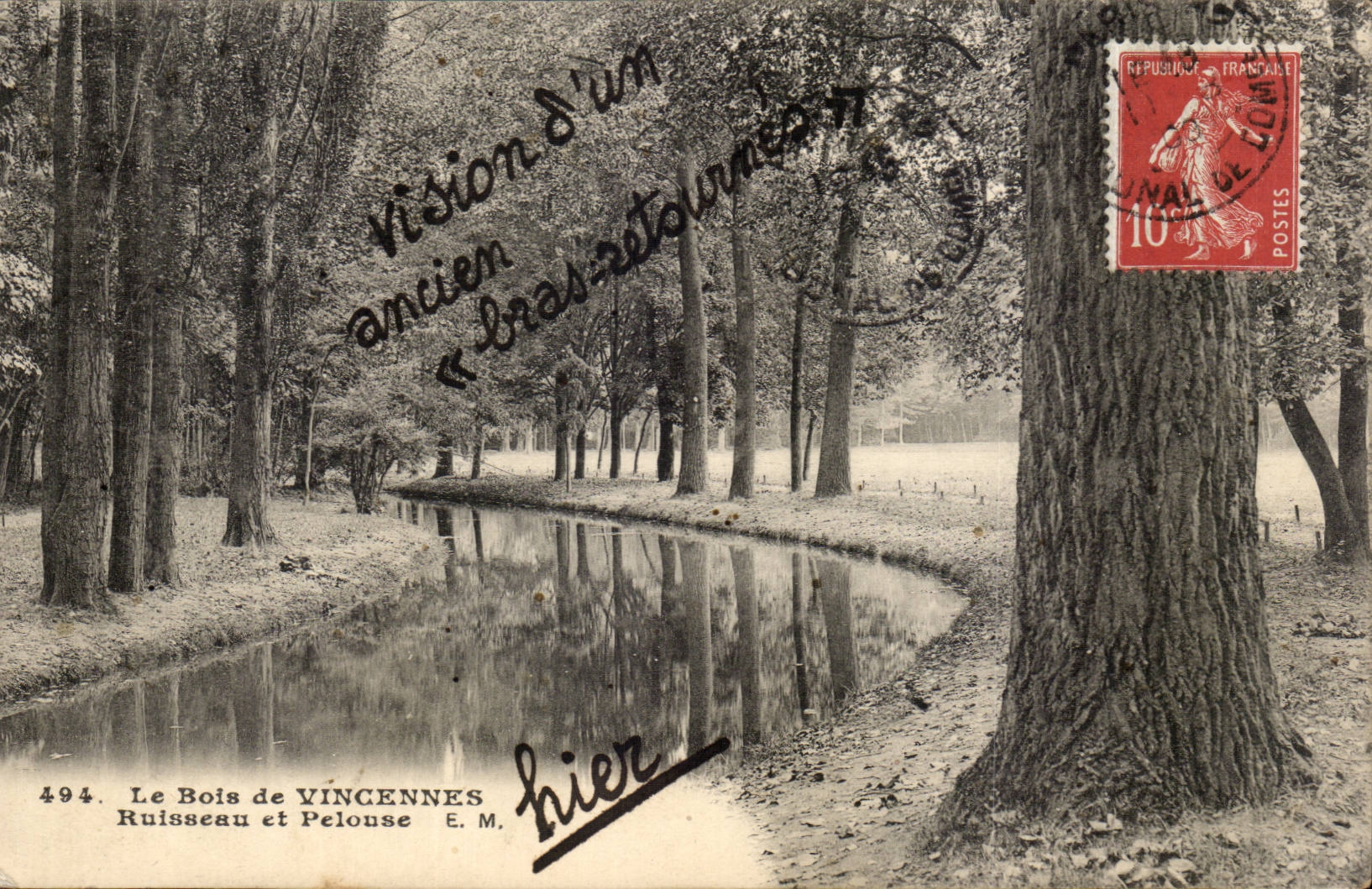 Le Bois de Vincennes — Ruisseau et Pelouse — E. M. — n°494
