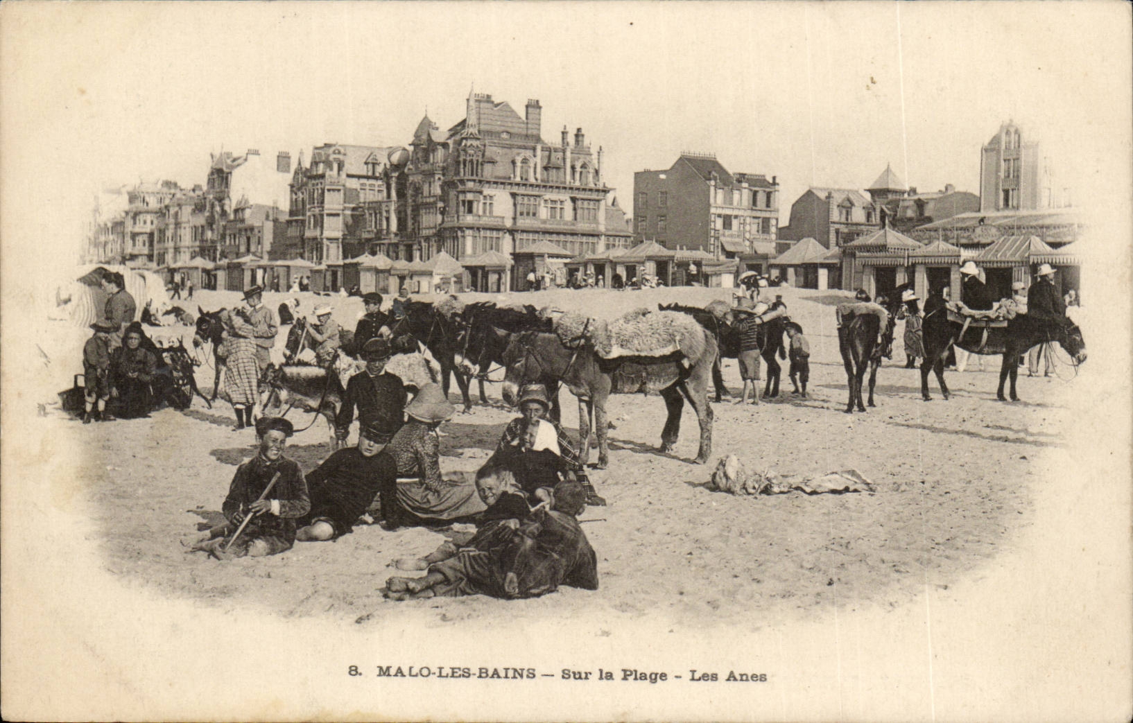 MALO-LES-BAINS — Auf der Strand — Die Esel — Falciny, Phot.-Edit., Dunkerque