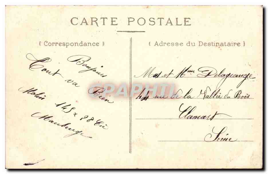 Maubeuge CPA Rue de Mons — Back