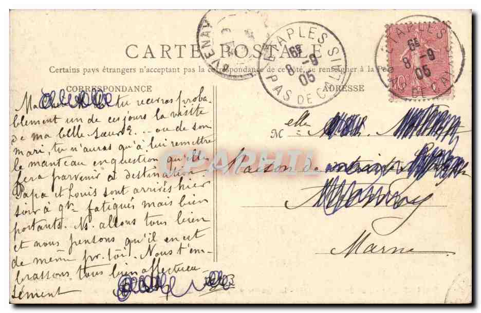 Paris-Plage - Rue de Paris (nord) - Le Tramway — Edit. M. Téton, Aux Camisies — Rückseite