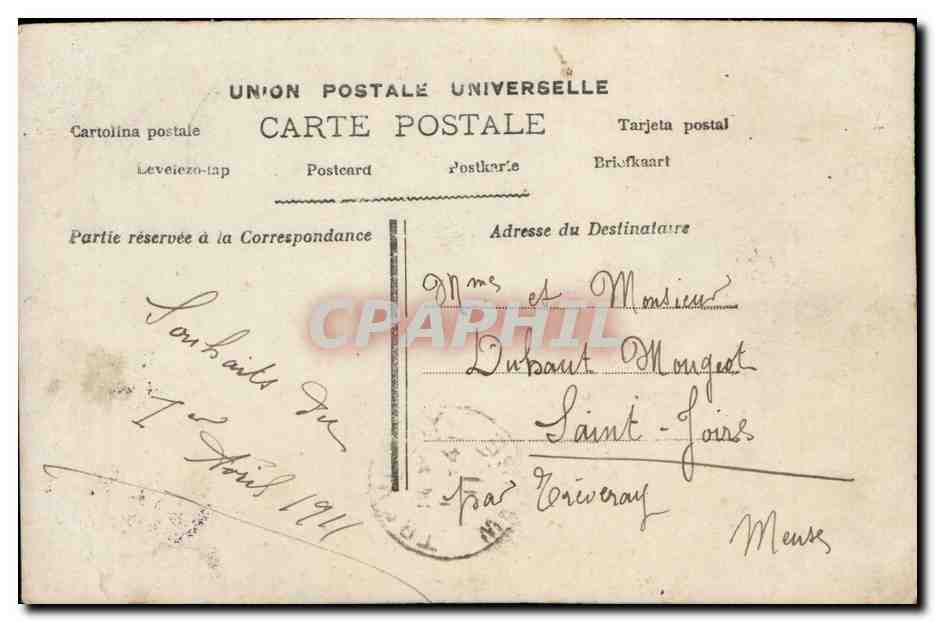 CPA Fantaise Enfant Paques Easter 1er avril poissons — Verso