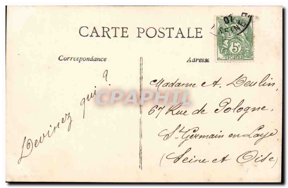 CPA Fantaise Homme Paques Easter 1er avril poissons — Rückseite