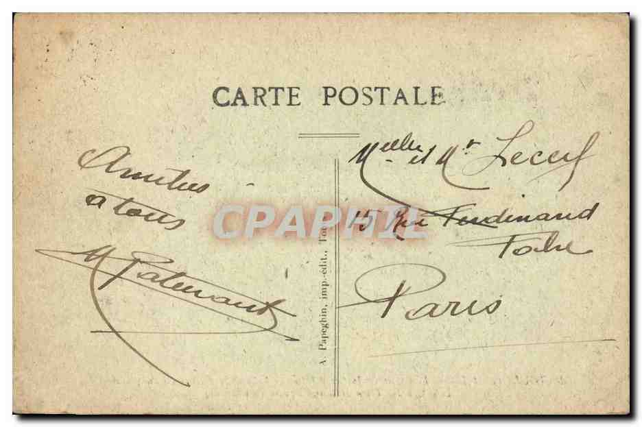 Tours CPA Palais de justice Hotel de ville et la place — Rückseite