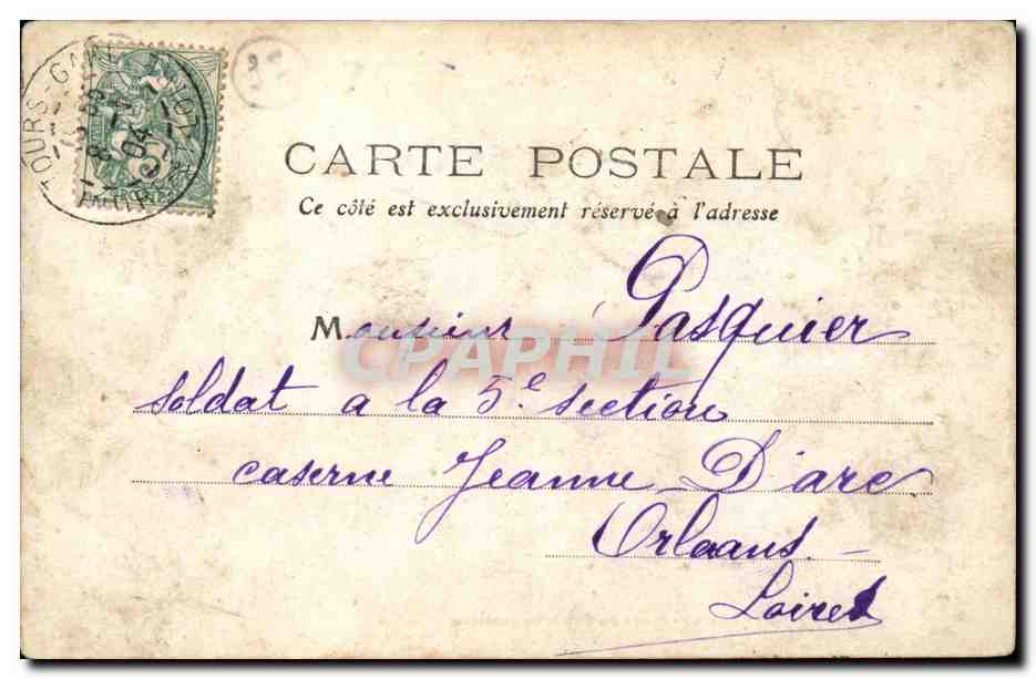 CPA Tours Place du palais de justice — Verso