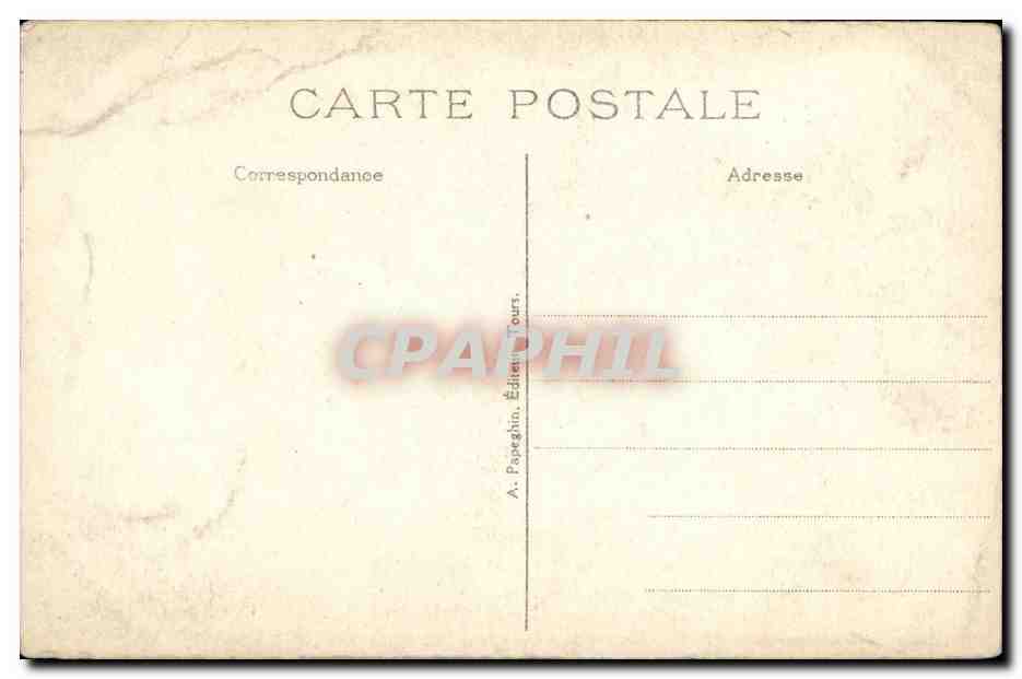 CPA Tours Hotel de ville Salle des fetes La cheminee — Verso
