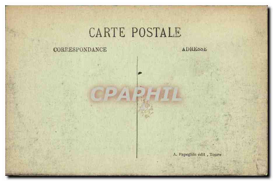 CPA Tours L'hotel de ville  — Rückseite