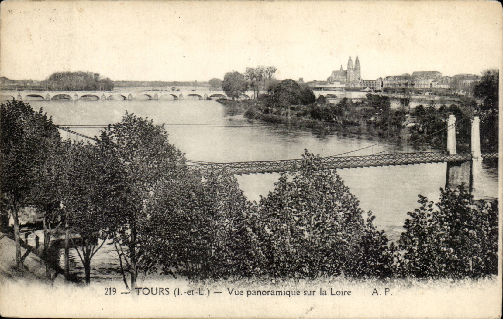 Tours - Vue Panoramique sur la Loire - CPA 