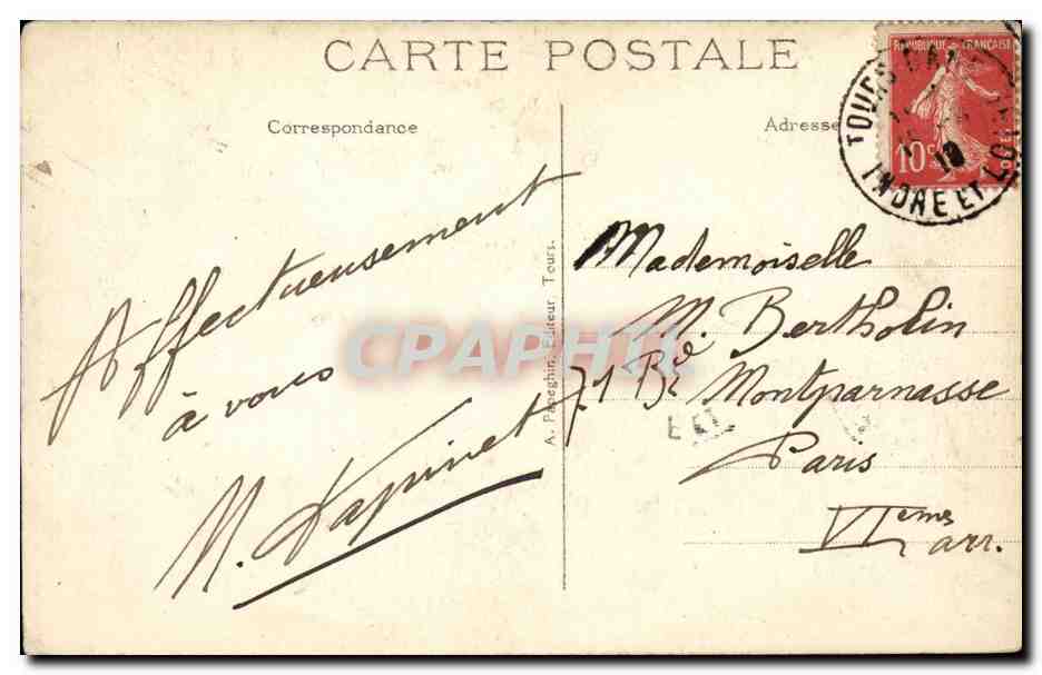 Tours - Vue Panoramique sur la Loire - CPA  — Rückseite
