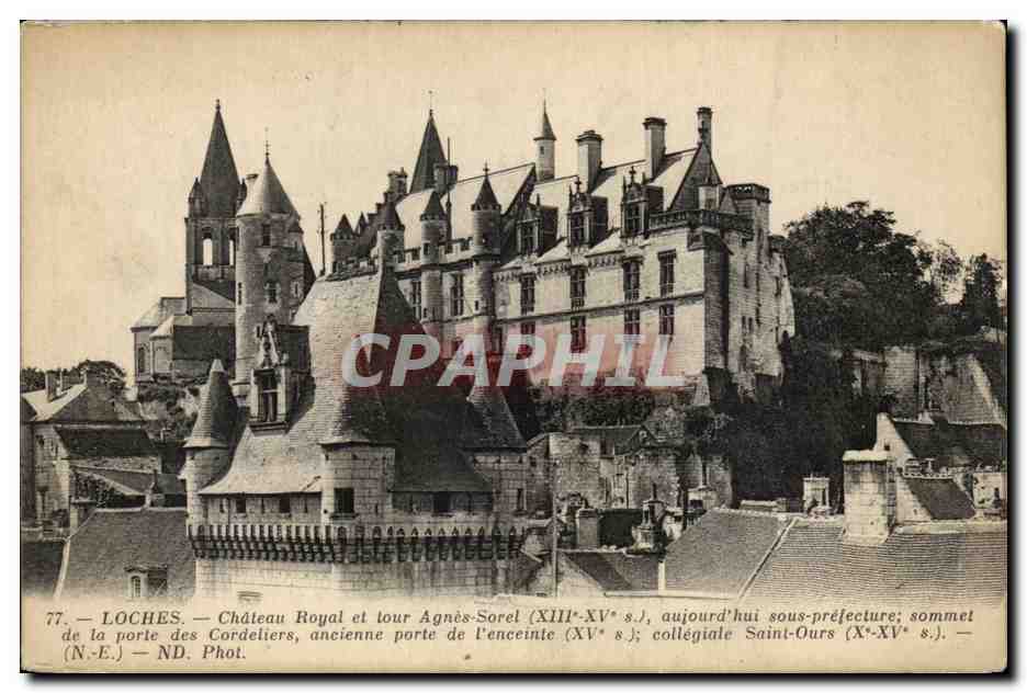 Loches - Palais Royale et Tour Agnes Sorel - CPA 