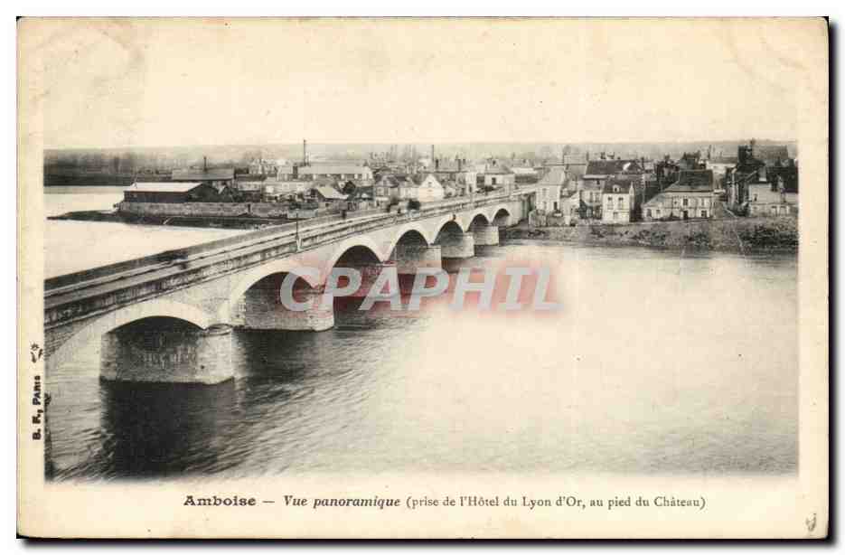 Amboise - Vue Panoramique - prise de l'Hotel de Lyon d'or - CPA 