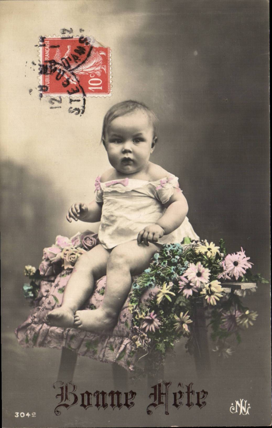 CPA Fantaisie Enfant Bebe Bonne fete
