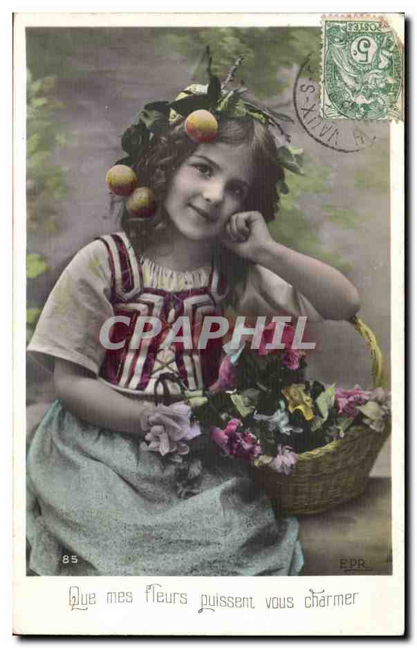 CPA Fantaisie Enfant que mes fleurs puissent vous charmer