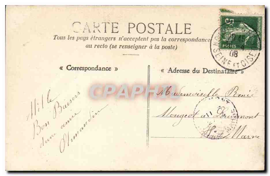 CPA Fantaisie Enfant Garcon Petit bouquet Grande amitie — Verso