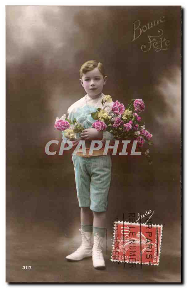 CPA Fantaisie Enfant Bonne fete Garcon