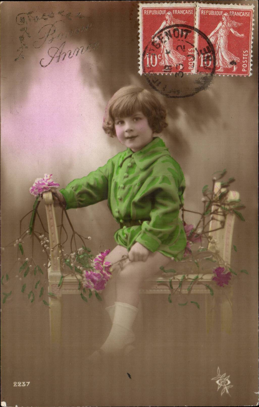CPA Fantaisie Enfant Bonne annee