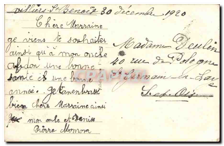 CPA Fantaisie Enfant Bonne annee — Verso