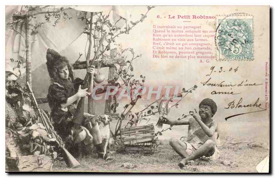 CPA Fantaisie Le petit Robinson