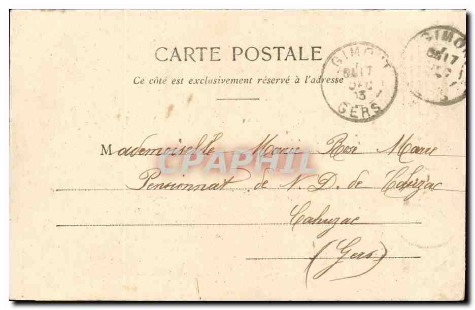 CPA Fantaisie premiere chasse (chasseur) — Verso