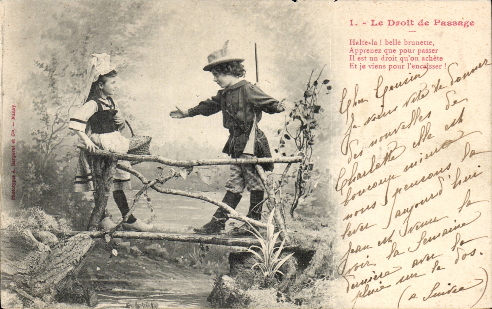 CPA Fantaisie Enfant Le droit de passage