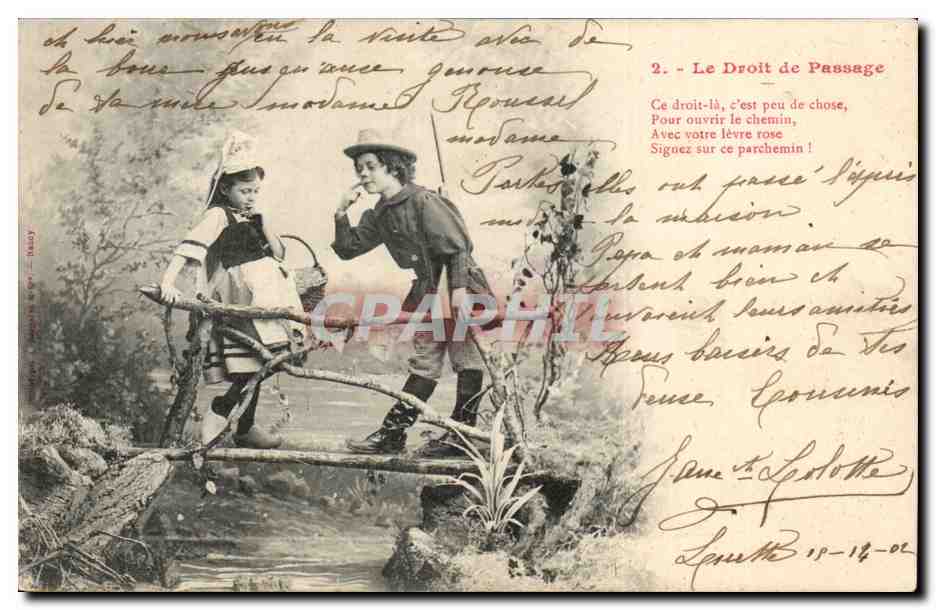 CPA Fantaisie Enfant Le droit de passage