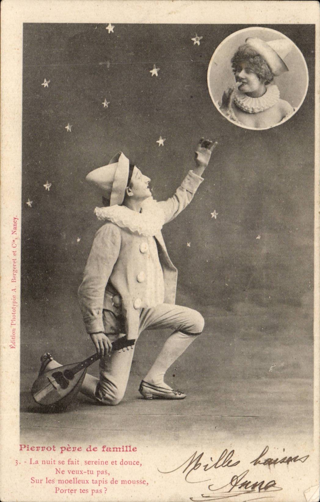 CPA Fantaisie Enfant Pierrot pere de famille