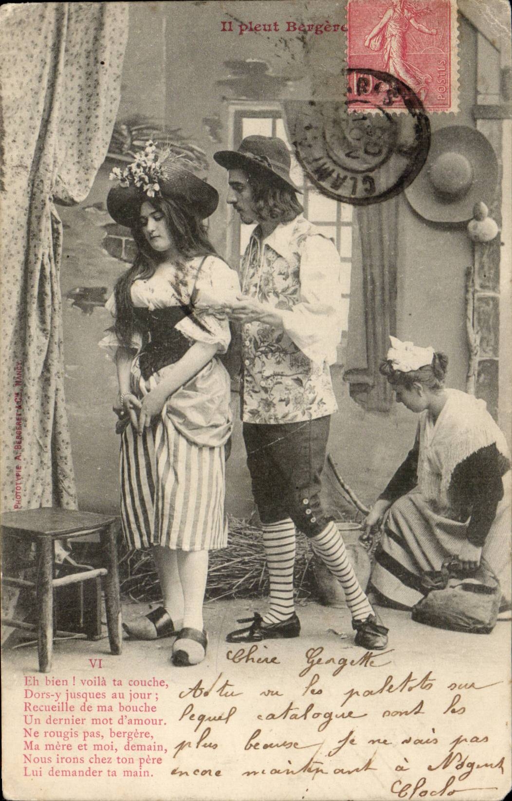 Scène de rue — Il pleut Bergère — Phototypie A. Blanbres-Koc Mâcon