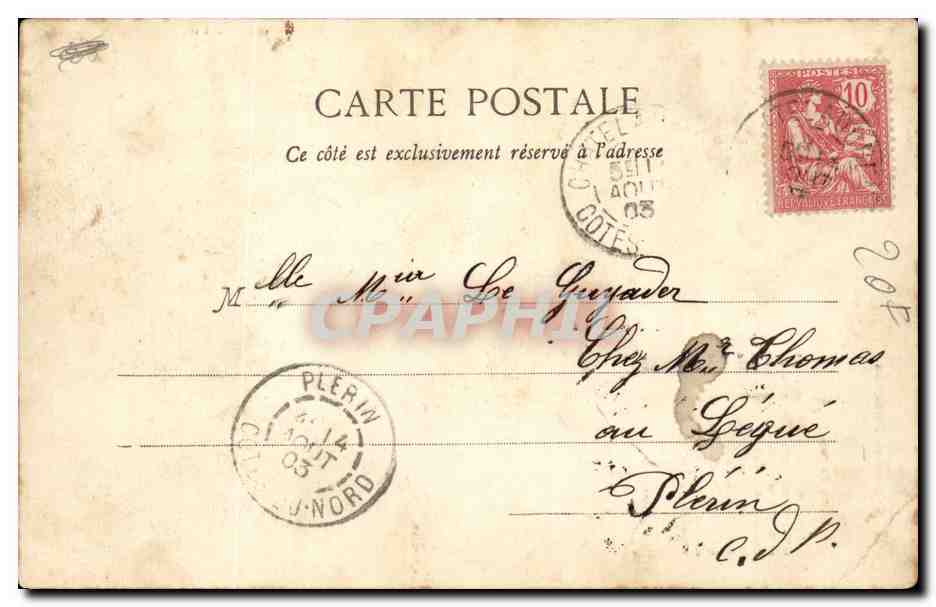Soldado escribiendo a sus padres — decoración militar — editor A. Bongrand, n° 4 — Reverso