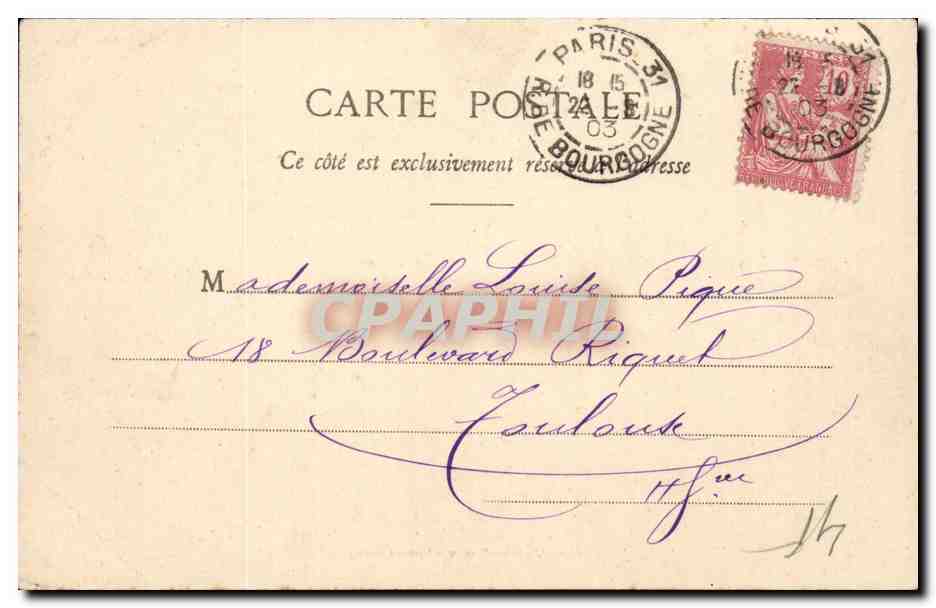 Femme en costume de scène — La Fierté — Édition Bergeret et Cie, Nancy — Verso