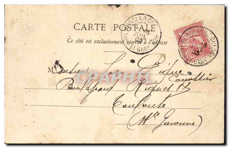 CPA Fantaisie Militaria Grand hotel de la patrie — Rückseite