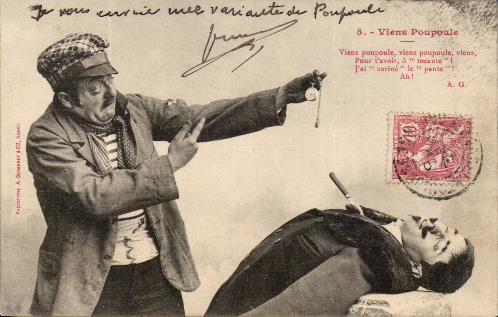 Variante de Poupoûle — scène comique — Phototype A. Berberet & Cie, Nancy
