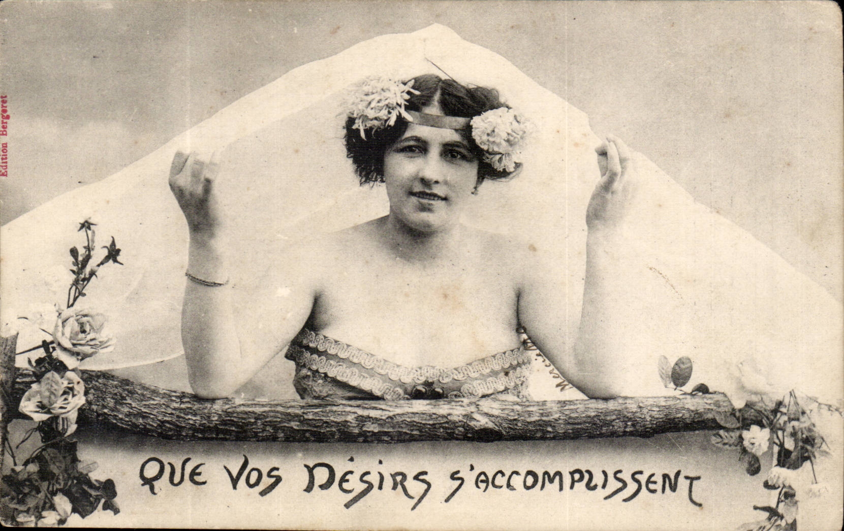 Femme en voile floral — Édition Bergeret — n° de série non visible