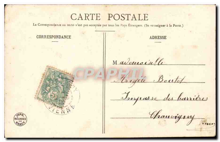 Femme en voile floral — Édition Bergeret — n° de série non visible — Achterkant