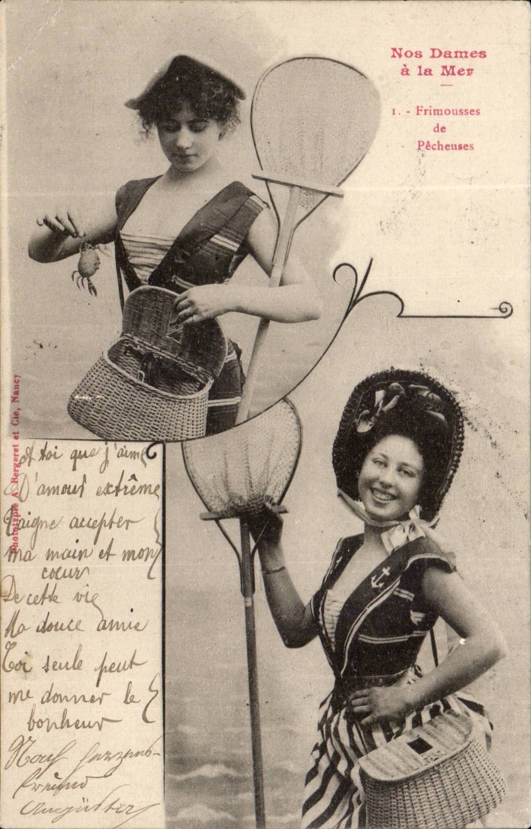 Nos Dames à la Mer — 1. Frimousses de Pêcheuses — Montplaisir et Cie, Nancy