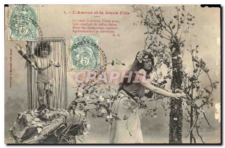 L'Amour et la Jeune Fille — Sujet mythologique — Phototypie A. Blaeret & Cie, Nancy