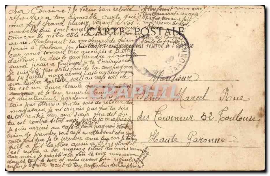 CPA Fantaisie Cavalerie contre infanterie — Rückseite