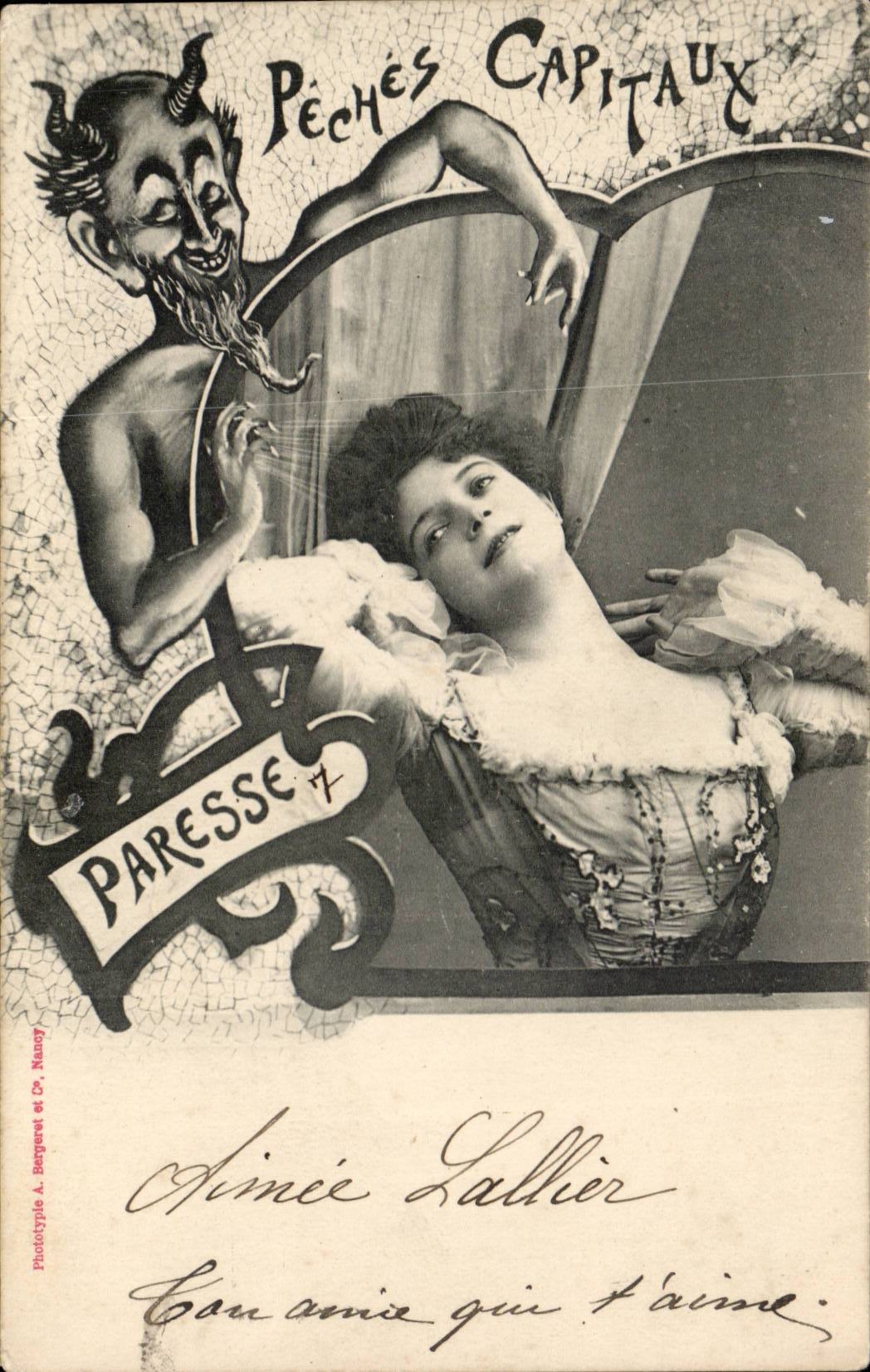 Péchés Capitaux — Paresse — Encotypie A. Bergyret et Cie, Nancy
