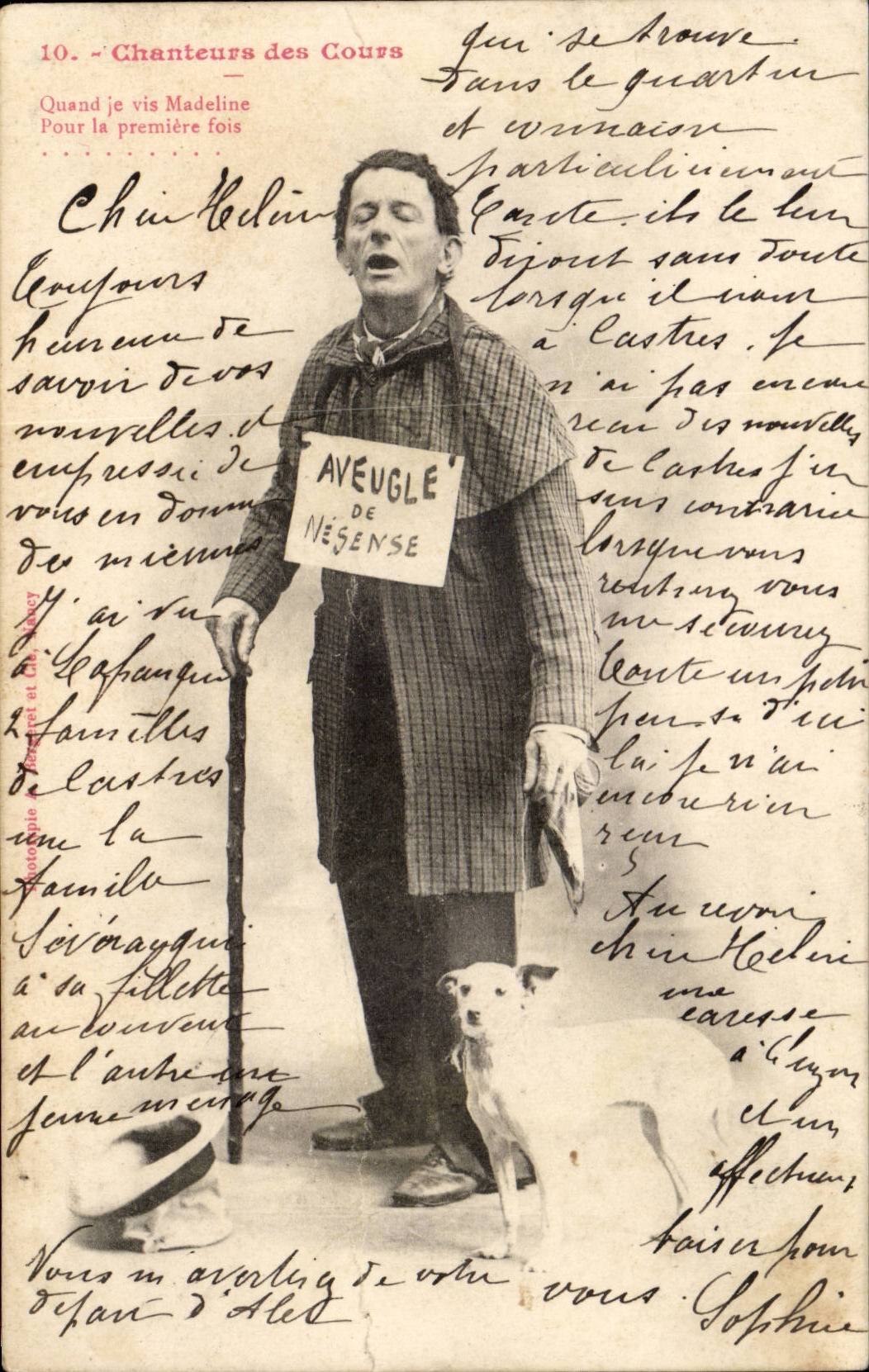 Sänger der Höfe — Blinder Sänger von Nézensse — Verlag: Phototypie Paret et Cie, Leucate