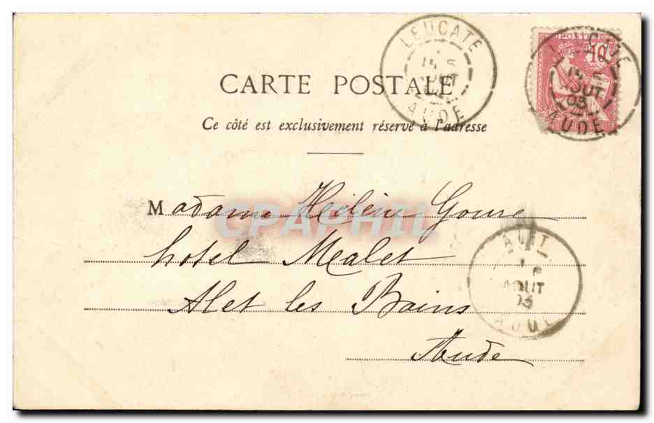 Sänger der Höfe — Blinder Sänger von Nézensse — Verlag: Phototypie Paret et Cie, Leucate — Rückseite