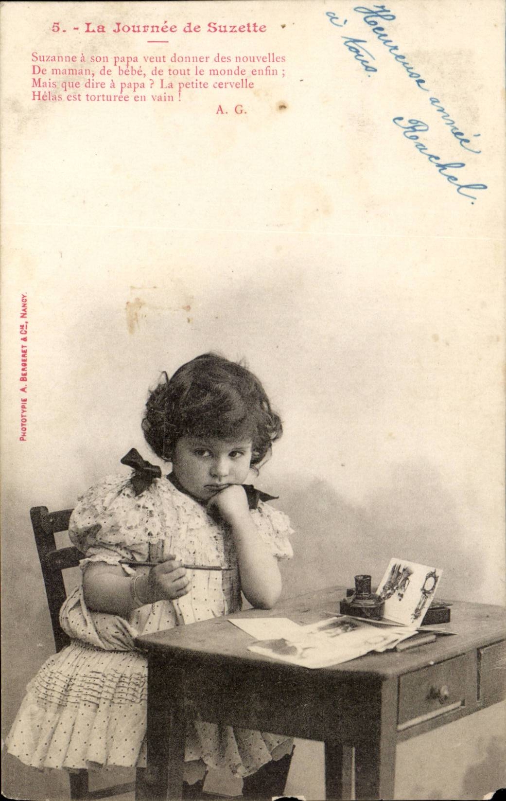 CPA Fantaisie Enfant La journee de Suzette Ecole Ecoliere EColier
