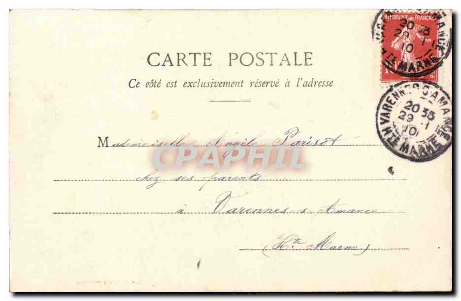 CPA Fantaisie La chasse (chasseur perdrix hunting lapin biche rabbit) — Verso